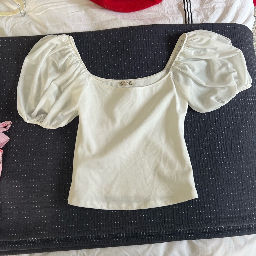 Free people puffy sleeve top - w